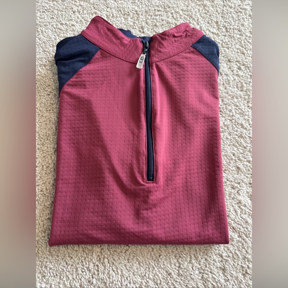EIS Sun Shirt Womens Medium 1/4 Zip Burgundy Cooling Equestrian Riding Top - Picture 4 of 5